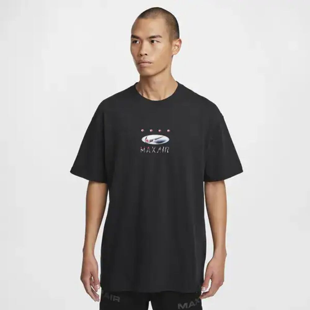 Nike Sportswear Max90 Graphic T-Shirt Men's S Black Loose Fit Short Sleeve